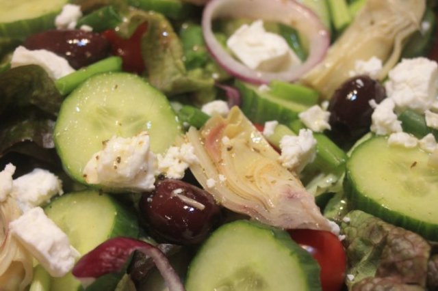 Greek salad, Greek dressing, recipe, vegetarian, feta, cucumber, oregano