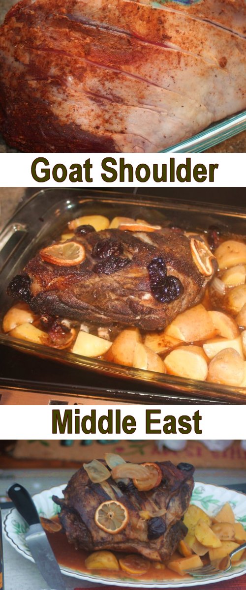 goat shoulder, recipe, potatoes, Baharat, braise