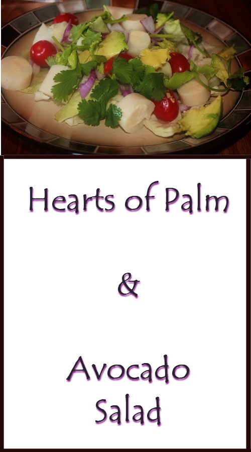 recipe, salad, hrearts of palm, avocado
